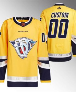 Custom Nashville Predators Gold 2022-23 Reverse Retro Stitched Jersey