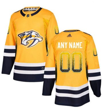 Custom Nashville Predators Gold Drift Fashion Jersey