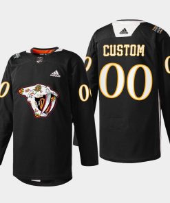 Custom Nashville Predators Hispanic Heritage 2022 Black Jersey Warmup