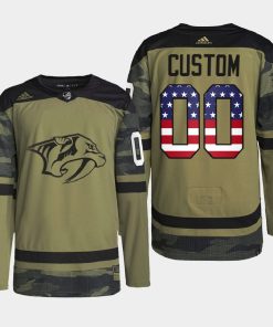 Custom Nashville Predators Military Appreciation Camo Practice 2022 Jersey