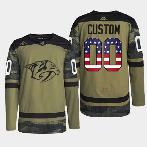 Custom Nashville Predators Military Appreciation Camo Practice 2022 Jersey