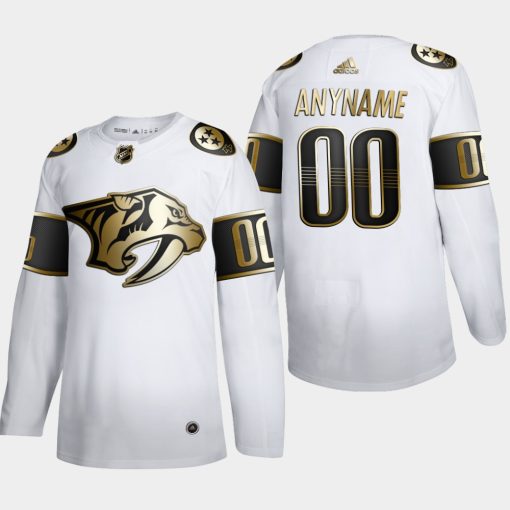 Custom Nashville Predators Golden Edition White Jersey