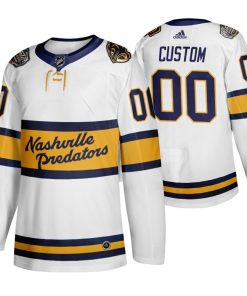 Custom Nashville Predators White 2020 Winter Classic Jersey