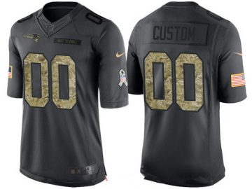 Custom New England Patriots Anthracite Camo 2016 Salute To Service Veterans Day Limited Jersey