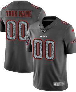 Custom New England Patriots Gray Static Vapor Untouchable Limited Jersey