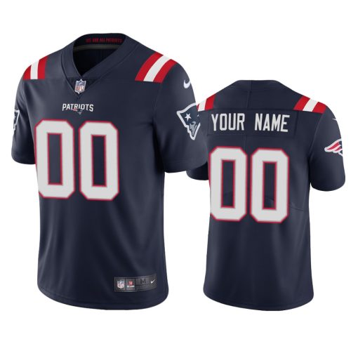 Custom New England Patriots Navy 2020 Vapor Limited Jersey