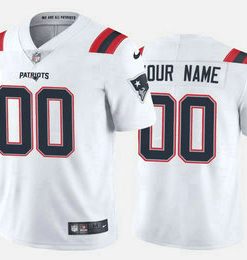 Custom New England Patriots New White Vapor Untouchable Stitched Limited Jersey