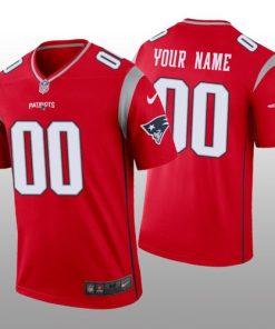 Custom New England Patriots Red Inverted Legend Jersey