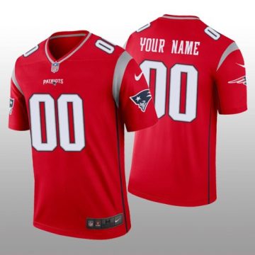 Custom New England Patriots Red Inverted Legend Jersey