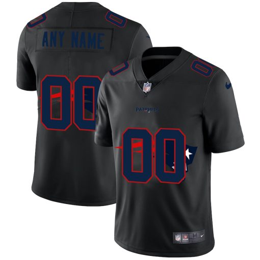 Custom New England Patriots Team Logo Dual Overlap Limited Jersey Black