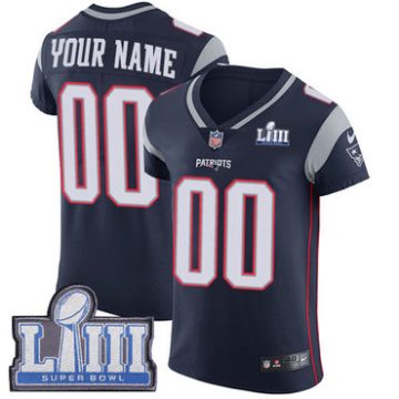 Custom New England Patriots Vapor Untouchable Super Bowl LIII Bound Elite Navy Blue Home Jersey
