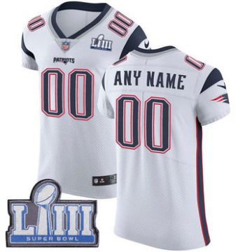 Custom New England Patriots Vapor Untouchable Super Bowl LIII Bound Elite White Road Jersey