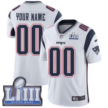 Custom New England Patriots Vapor Untouchable Super Bowl LIII Bound Limited White Road Jersey