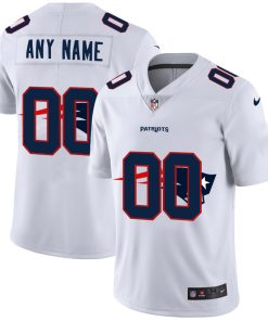 Custom New England Patriots White Team Big Logo Vapor Untouchable Limited Jersey