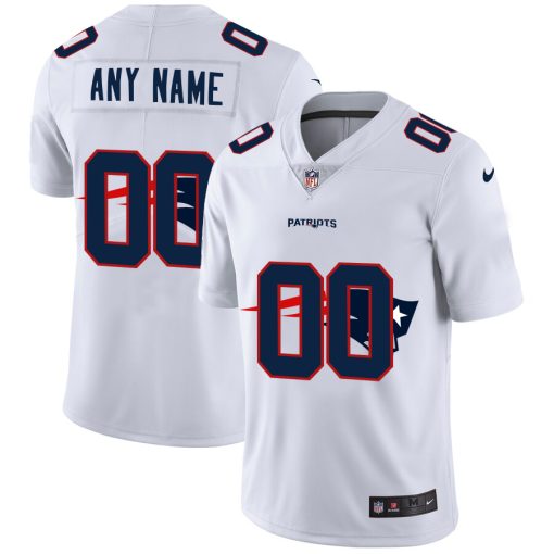 Custom New England Patriots White Team Big Logo Vapor Untouchable Limited Jersey