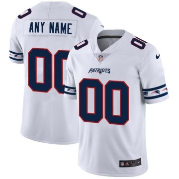 Custom New England Patriots White Team Logo Vapor Limited Jersey