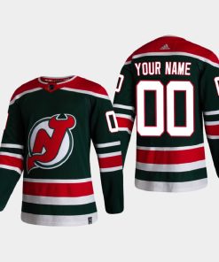 Custom New Jersey Devils 2021 Season Reverse Retro Special Edition Green Jersey