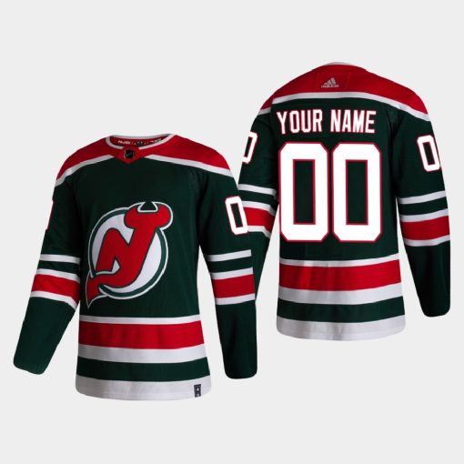 Custom New Jersey Devils 2021 Season Reverse Retro Special Edition Green Jersey