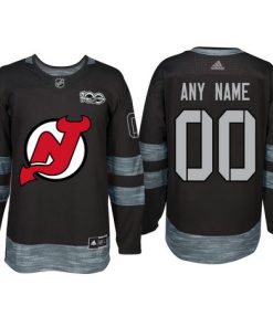 Custom New Jersey Devils Black 1917 2017 100th Anniversary Jersey