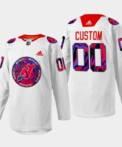 Custom New Jersey Devils Gender Equality Night White Warm-up 2022 Jersey