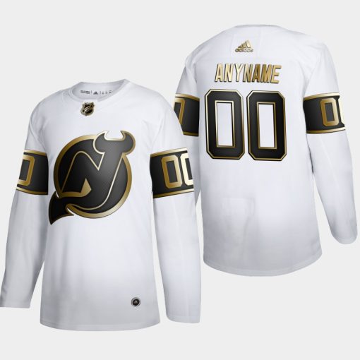 Custom New Jersey Devils Golden Edition White Jersey