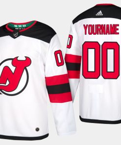 Custom New Jersey Devils Road Player White Jersey