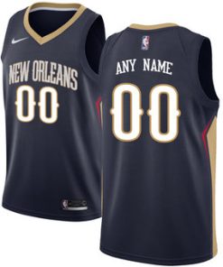 Custom New Orleans Pelicans Navy Swingman Icon Edition Jersey