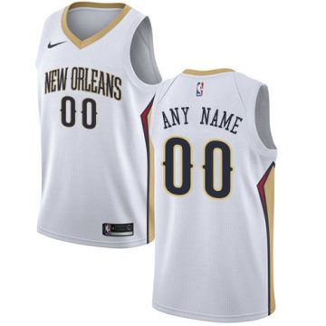 Custom New Orleans Pelicans Swingman White Home Association Edition Jersey