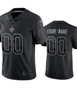 Custom New Orleans Saints Active Player Black Reflective Limited Stitched Football Jersey