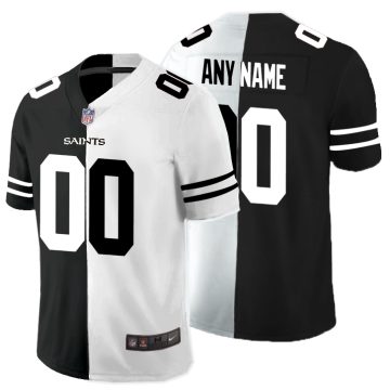 Custom New Orleans Saints Black And White Split Vapor Untouchable Limited Jersey