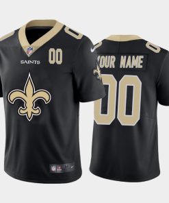 Custom New Orleans Saints Black Team Big Logo Number Vapor Untouchable Limited Jersey