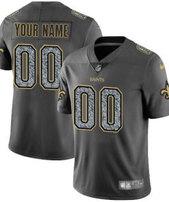 Custom New Orleans Saints Gray Static Vapor Untouchable Limited Jersey