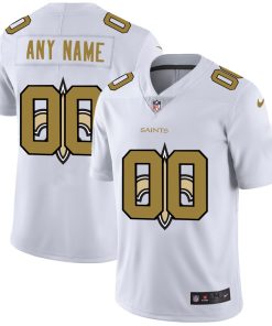 Custom New Orleans Saints White Team Big Logo Vapor Untouchable Limited Jersey