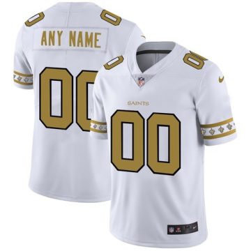 Custom New Orleans Saints White Team Logo Vapor Limited Jersey