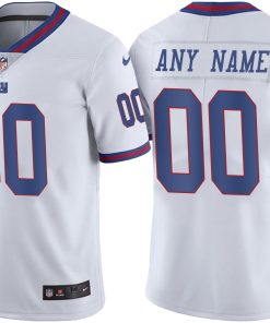 Custom New York Giants Active Player White Color Rush Limited Stitched Jersey