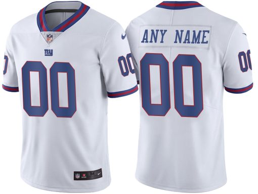 Custom New York Giants Active Player White Color Rush Limited Stitched Jersey