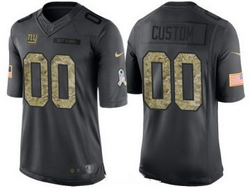 Custom New York Giants Anthracite Camo 2016 Salute To Service Veterans Day Limited Jersey