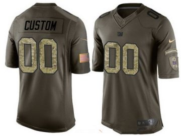 Custom New York Giants Olive Camo Salute To Service Veterans Day Limited Jersey
