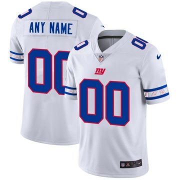 Custom New York Giants White Team Logo Vapor Limited Football Jersey