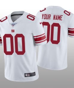 Custom New York Giants White Vapor Limited 100th Season Jersey