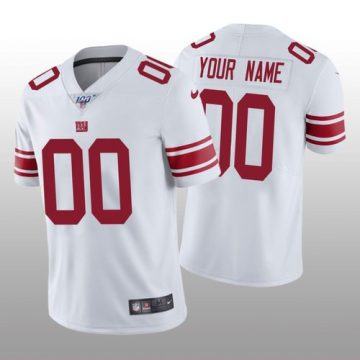 Custom New York Giants White Vapor Limited 100th Season Jersey