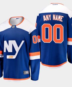 Custom New York Islanders 2018-19 Blue Breakaway Alternate Jersey