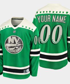 Custom New York Islanders 2021 St Patrick's Day Green Jersey