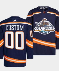 Custom New York Islanders 2022 Navy Reverse Retro 20 Stitched Jersey