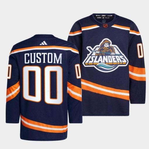 Custom New York Islanders 2022 Navy Reverse Retro 20 Stitched Jersey