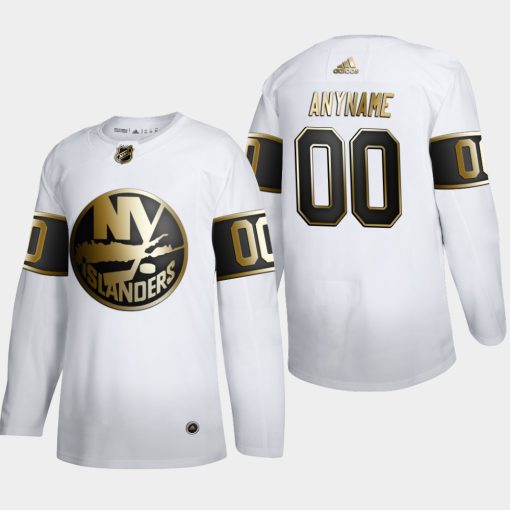 Custom New York Islanders Golden Edition White Jersey