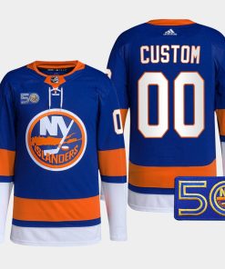 Custom New York Islanders Royal Jersey 50th Anniversary Primegreen Authentic