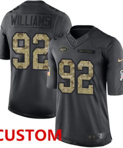 Custom New York Jets Black Anthracite 2016 Salute To Service Stitched Football Limited Jersey