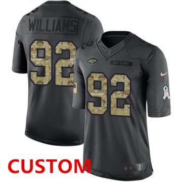 Custom New York Jets Black Anthracite 2016 Salute To Service Stitched Football Limited Jersey