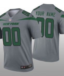 Custom New York Jets Gray Inverted Legend Jersey